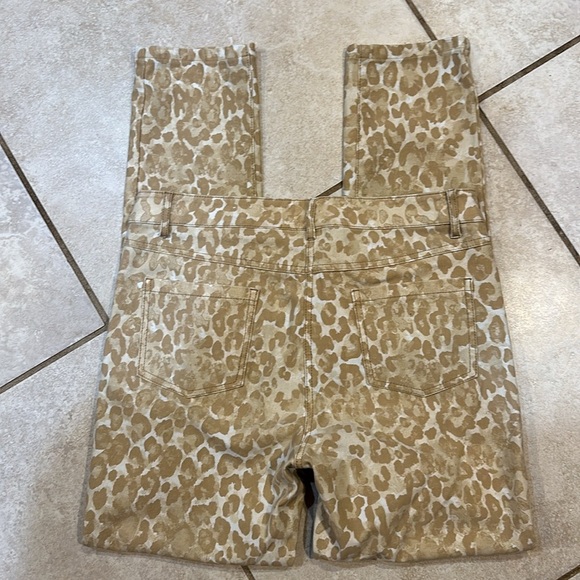 J McLaughlin Tan Watercolor Leopard Knit Jeans 10 Cheetah - Picture 7 of 7